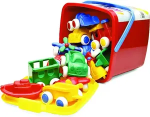 Viking Toys Chubbies Vehicle Set in Bucket, 15 Pieces, Assorted Colors