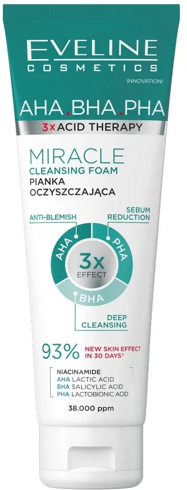 Eveline 3xAcid Therapy attīrošās putas 140ml