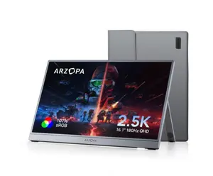 Portable monitor Arzopa Z3FC Grey 16.1 inch LCD 2560 x 1440 2.5K IPS 180Hz with sleeve