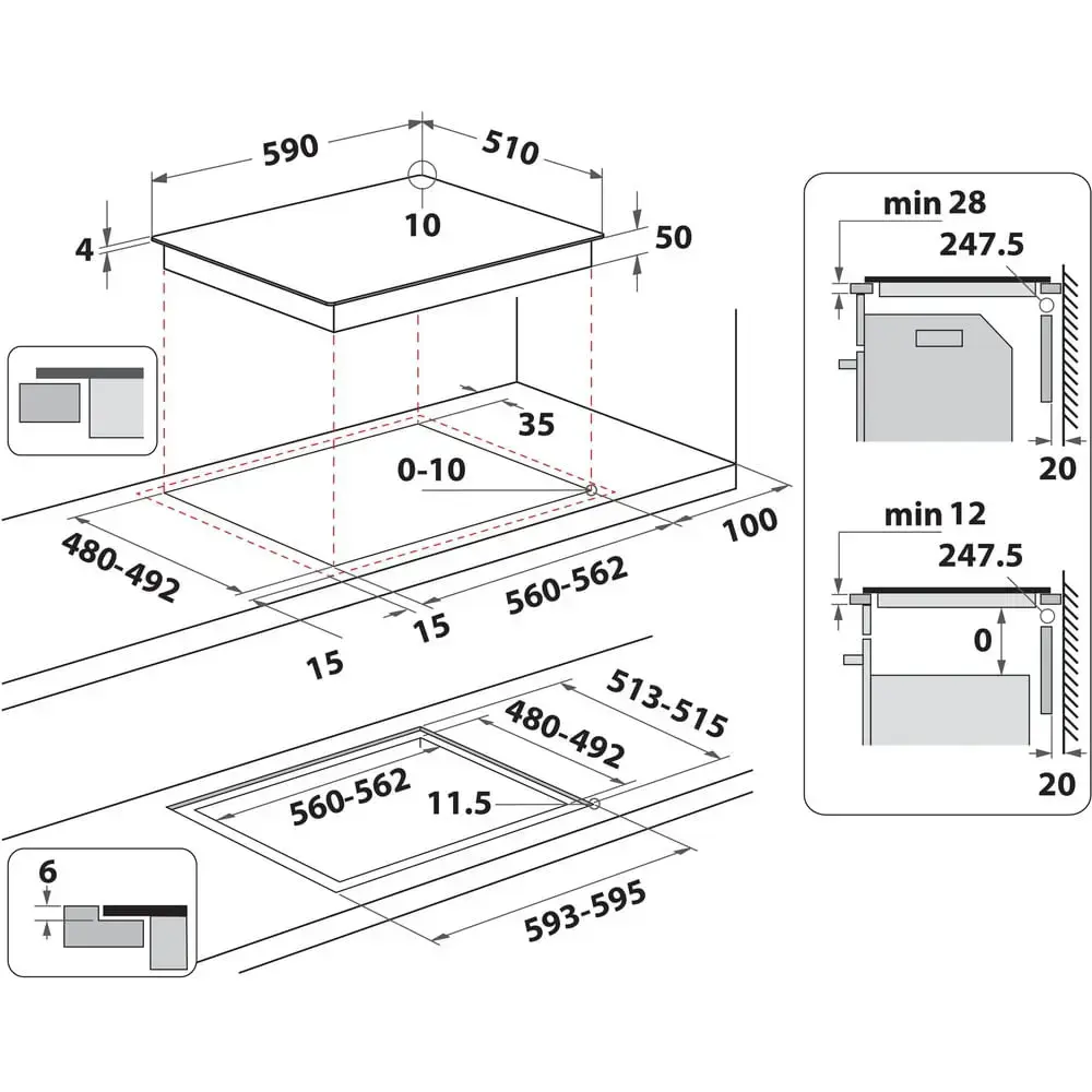 Whirlpool WBB8360NEBM Induction Hob Photo 7