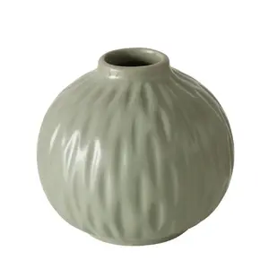 Boltze ZALINA porcelāna vāze, tumši zaļa, augstums 9 cm, diametrs 10 cm