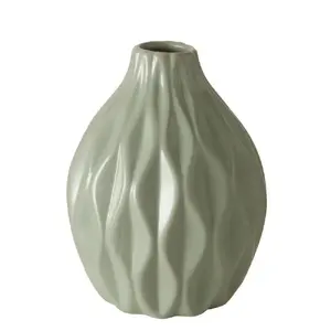 Boltze ZALINA porcelāna vāze, tumši zaļa, augstums 15 cm