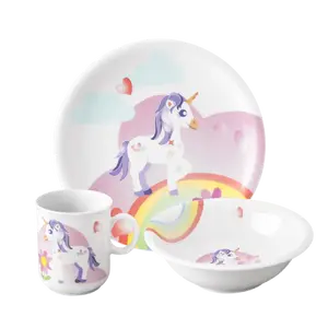 Seltmann Weiden Compact 3-Piece Children's Tableware Set Unicorn Decor