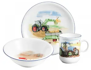 Seltmann Weiden Children's Porcelain Tableware Set 3-Piece Farm Scene