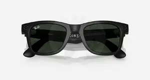 Viedbrilles Meta Ray-Ban Gen1 Wayfarer, matēts melns ietvars, Clear to Graphite Green Transitions lēcas