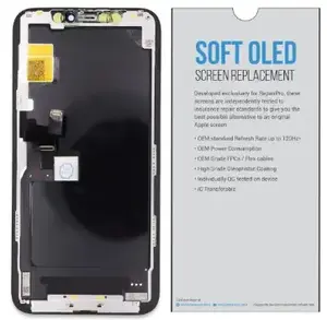 Дисплей ReplaceBase для Apple iPhone 11 Pro, замена экрана Soft OLED, черный