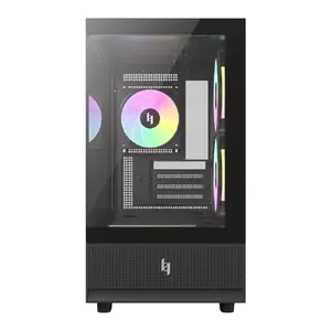 GameMax NEX C31 BK Micro ATX PC Case with Tempered Glass and 3 Pre-installed Fans
