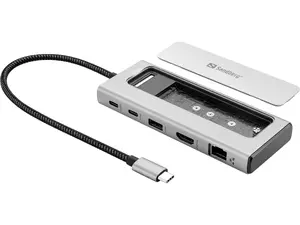 Sandberg USB-C 6in1 ceļojumu dokstacija ar M.2 SSD ietvaru