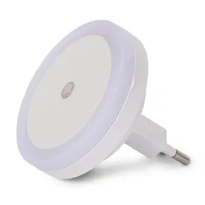 Entac Night Light 0.5W Round Cool White LED Plug-in with Dusk Sensor