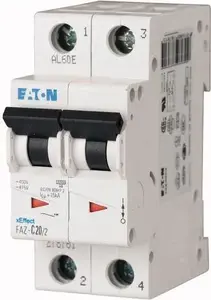 Eaton FAZ D32/2 Miniature Circuit Breaker, 2-Pole, 32A, D-Characteristic