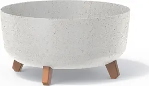 Puķu pods Prosperplast Gracia Low Eco Wood DGRL400LW balts
