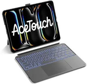 Клавиатура Inateck Keyboard Ace Touch для iPad 13 дюймов, раскладка QWERTZ, серая