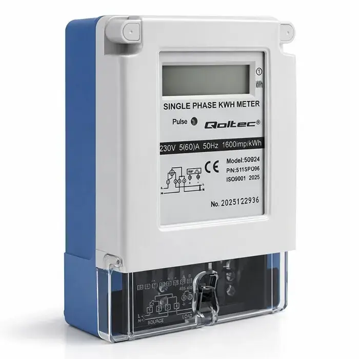 Qoltec vienfāzes elektroenerģijas skaitītājs 230V 60A Photo 4