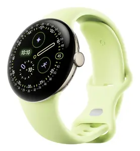 Умные часы Google Pixel Watch 4 41мм AMOLED 4G LTE Wi-Fi GPS золотистый алюминиевый корпус зеленый ремешок