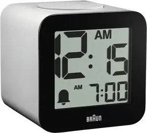 Кварцевые часы Braun BC25WP с голосовым оповещением, черно-белые