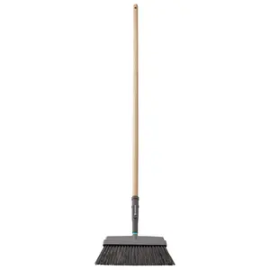 Gardena PureLine Terrace Broom with 32 cm Working Width and FSC Certified Wooden Handle