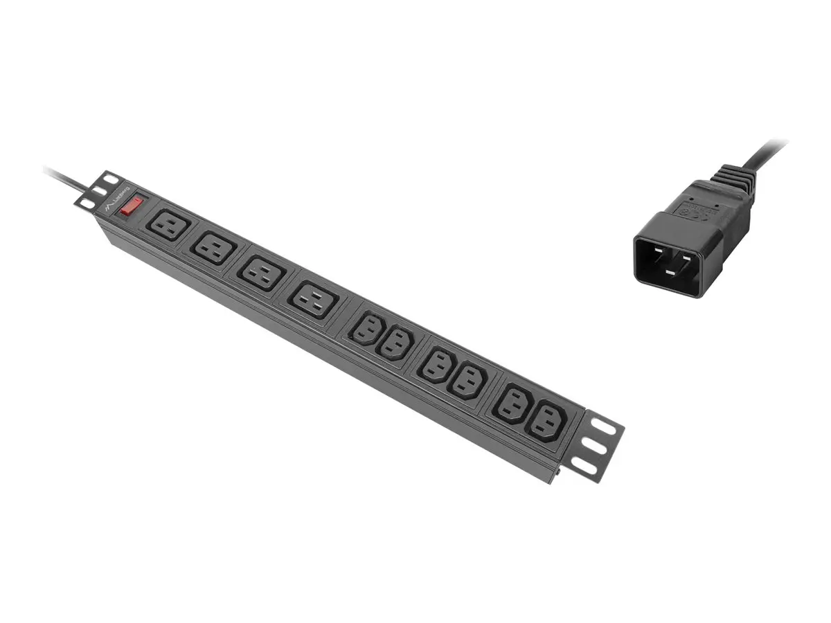 Lanberg 19" 1U 16A Rack Power Distribution Unit PDU-04I1906I-0200-C20-BK Photo 7
