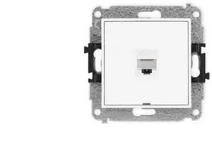 Karlik MINI Single Computer Socket Mechanism 1xRJ45 Category 6 8-pin Matte White