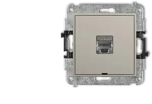 Karlik MINI Single Computer Socket Mechanism 1xRJ45 Cat 5e Shielded Taupe