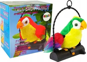 Интерактивная игрушка LEANToys Papuga Pleciuga Попугай, повторяющий слова, зеленый