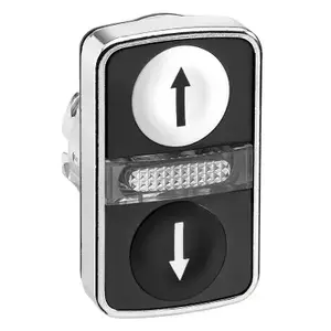 Schneider Electric ZB4BW7A1724 Double Push Button, Flush, White/Black, Spring Return, LED Compatible