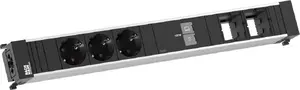 Bachmann CONFERENCEF XL Power Strip with 3x CEE7/3 Sockets, 2x Custom Modules, and 1x USB-C 100W Charger