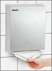 Bartscher 850006 papīra dvieļu dozators, matēts hroma-niķeļa tērauds