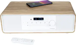 Thomson MIC301IBT Home Audio Micro System 10W FM Radio Bluetooth White Wood