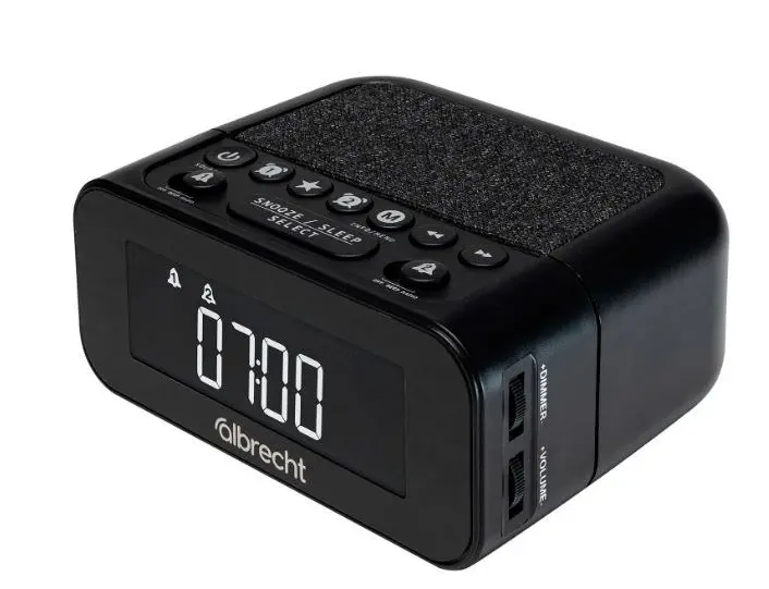 Albrecht DR 451 DAB+/FM pulkstenis-radio, melns