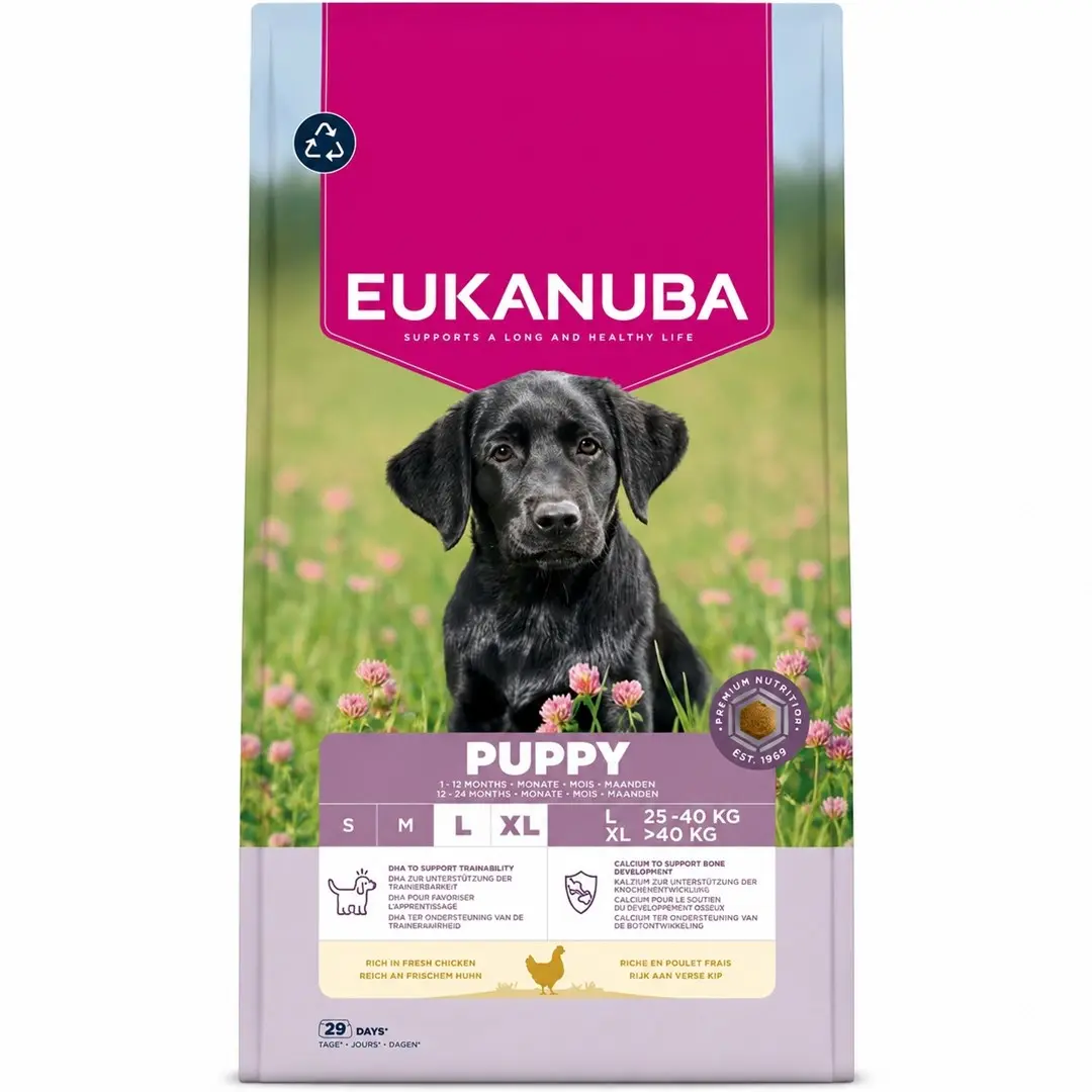 Eukanuba sausā barība kucēniem lielo šķirņu
