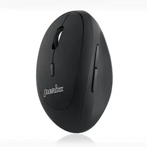 Perixx PERIMICE 719L Wireless Vertical Optical Mouse for Left-Handed Users, Silent Click, Black