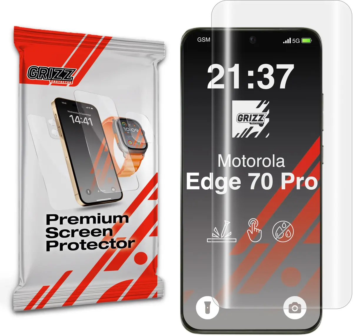 GrizzGlass Hydrofilm hidrogēla ekrāna aizsargplēve Motorola