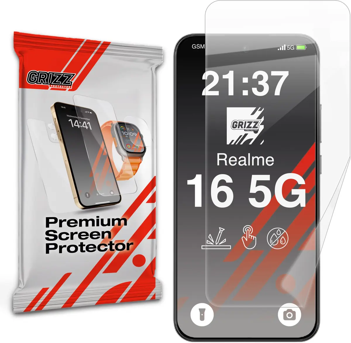 GrizzGlass CeramicFilm ekrāna aizsargplēve viedtālrunim Realme
