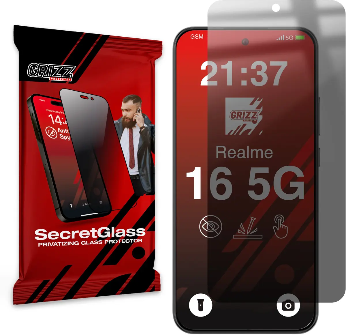 GrizzGlass SecretGlass matēts privātuma ekrāna aizsargstikls