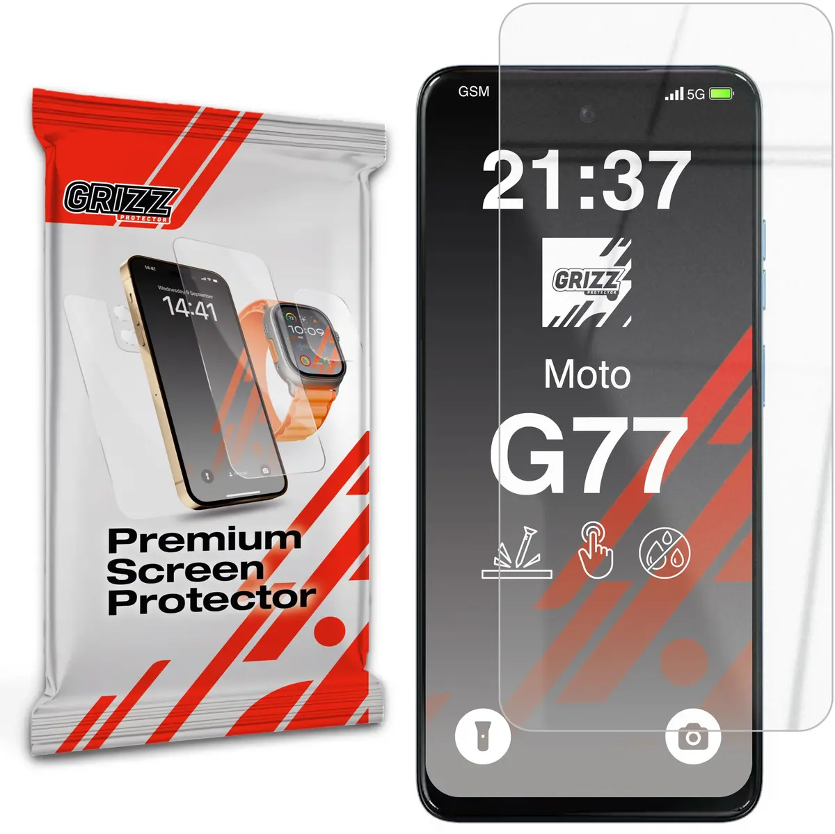 GrizzGlass HybridGlass hibrīda ekrāna aizsargstikls Motorola