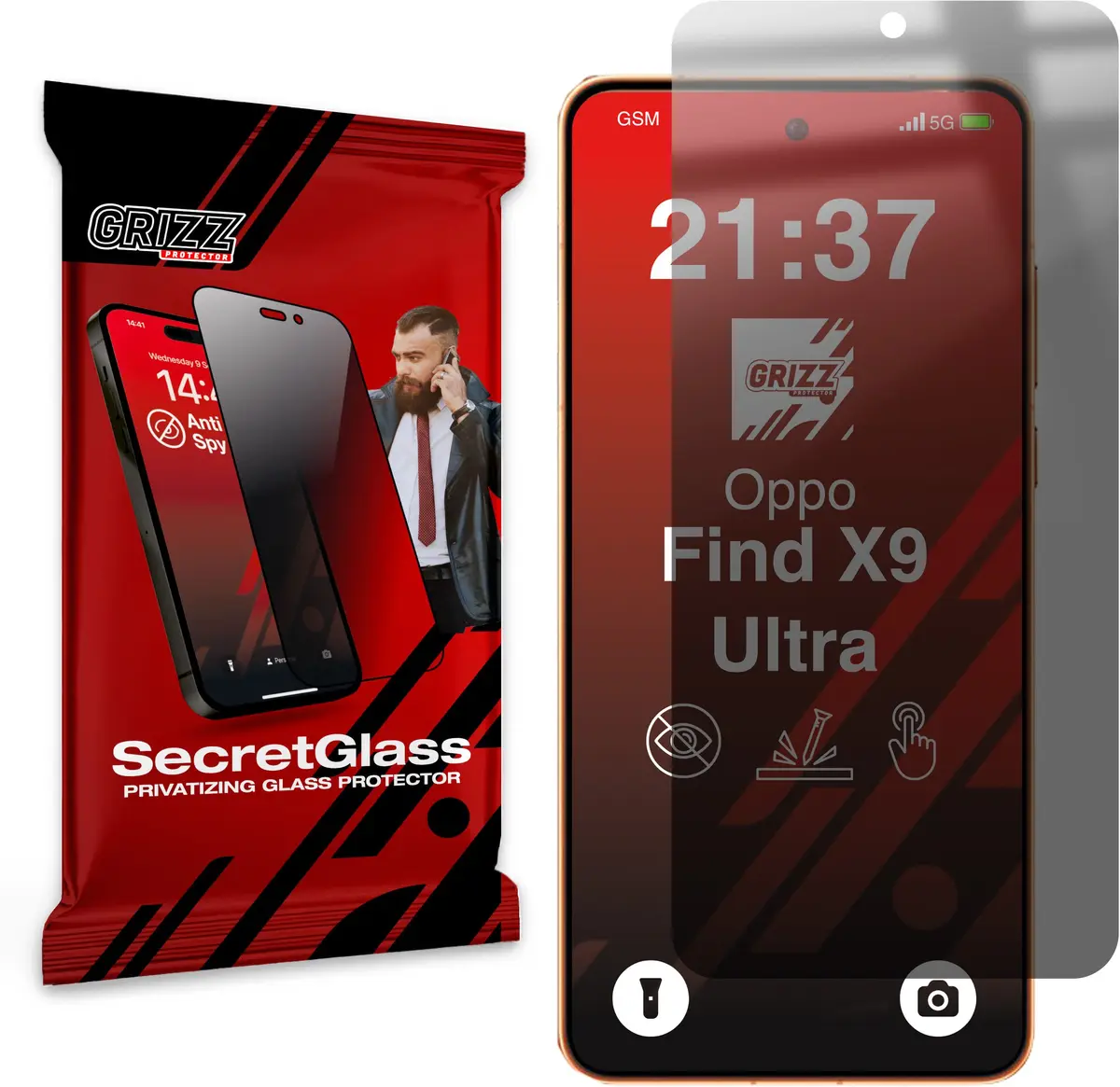 GrizzGlass SecretGlass matēts privātuma ekrāna aizsargstikls