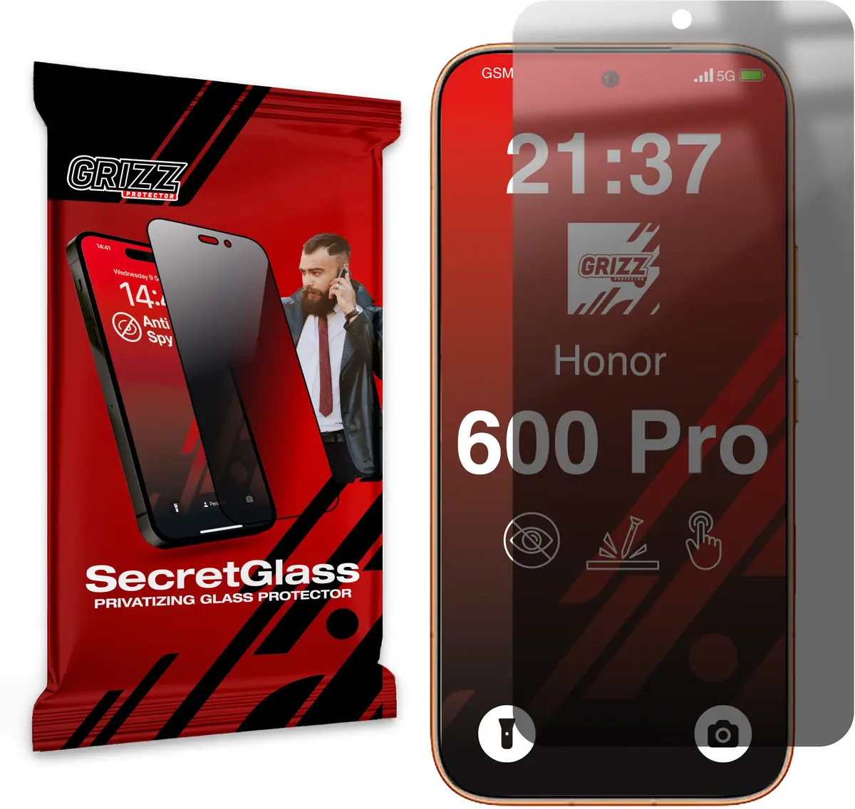 GrizzGlass SecretGlass matēts privātuma ekrāna aizsargstikls