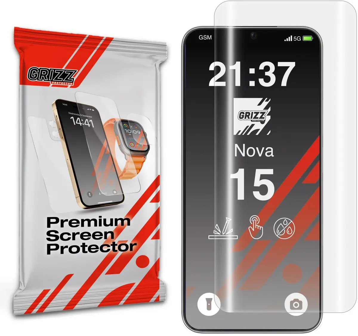 GrizzGlass Hydrofilm hidrogēla ekrāna aizsargplēve Huawei