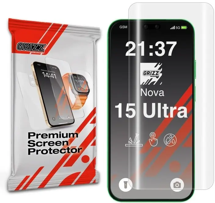 GrizzGlass Hydrofilm hidrogēla ekrāna aizsargplēve Huawei
