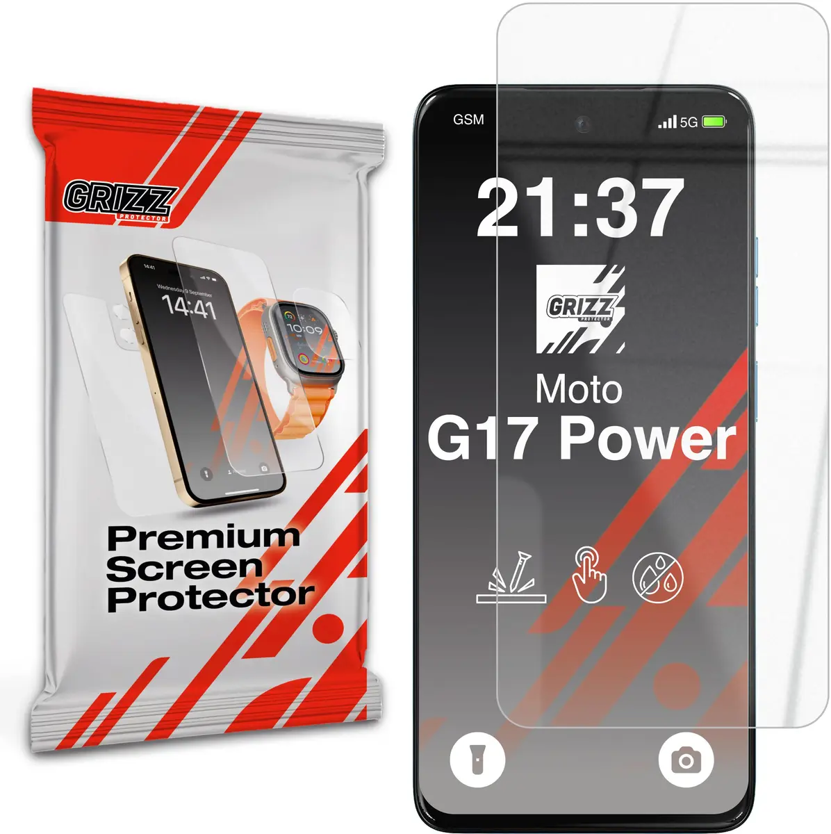 GrizzGlass HybridGlass hibrīda ekrāna aizsargstikls Motorola