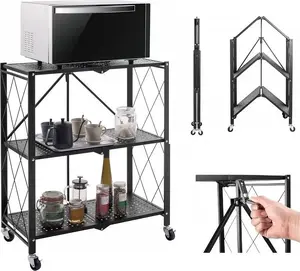 Topeshop FS003 mobilais plaukts noliktavai un virtuvei, melns
