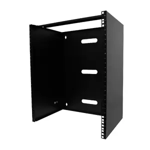 StarTech 14U Wall Mount Network Rack, 14-Inch Deep Low Profile 19-Inch Patch Panel Bracket for IT Equipment and Switches, 35kg Capacity, Black