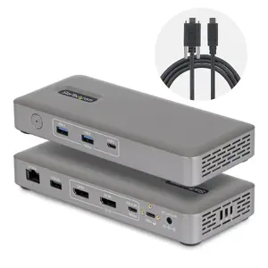 StarTech USB4 Dokstacija 208UE-USB4-DOCK ar Dual 4K 144Hz DisplayPort 100W Power Delivery 2.5GbE priekš Mac un Windows
