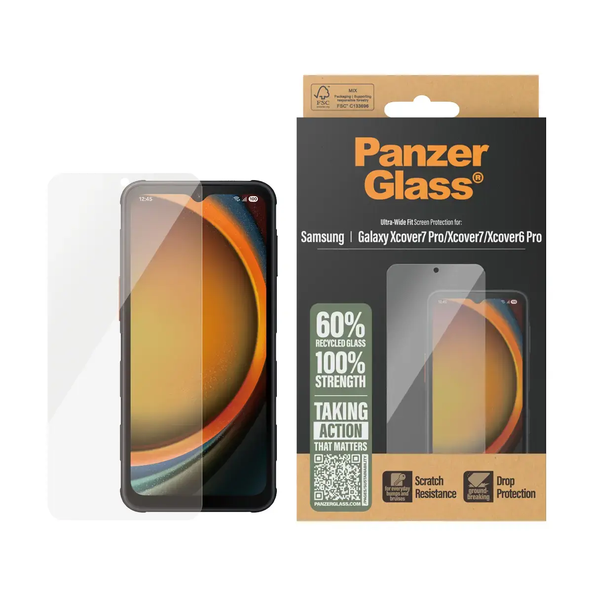 Защитное стекло PanzerGlass для Samsung Galaxy XCover7 / XCover6 Pro Photo 2