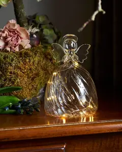 Sirius Home Wave Angel Light Decoration Figure, 13 cm, 8 LED, Battery Operated, Transparent