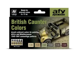 Vallejo Model Air British Caunter Colors krāsu komplekts, 6 x 17 ml