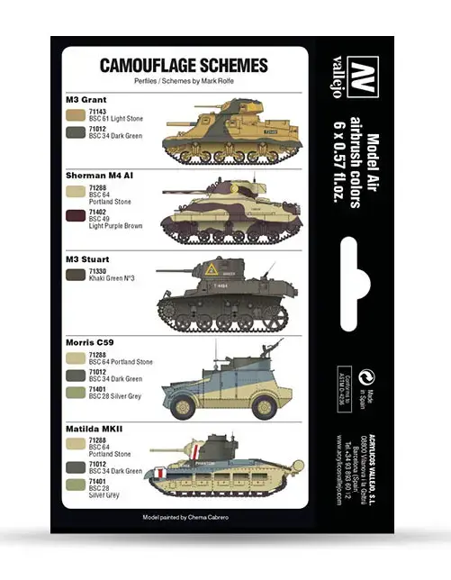 Vallejo Model Air British Caunter Colors krāsu komplekts Photo 2