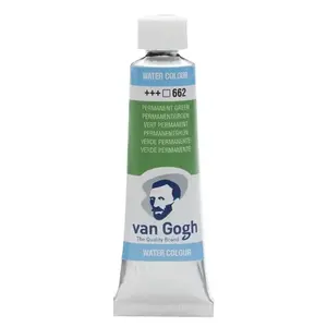 Talens Van Gogh akvareļkrāsa Permanent Green, 10 ml tūbiņa