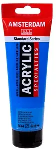 Amsterdam Standard Series akrila krāsa, metāliska zila 834, 120 ml tūbiņa