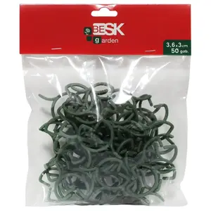 BESK Plant Clips 36x30mm, Green, 50 Pieces